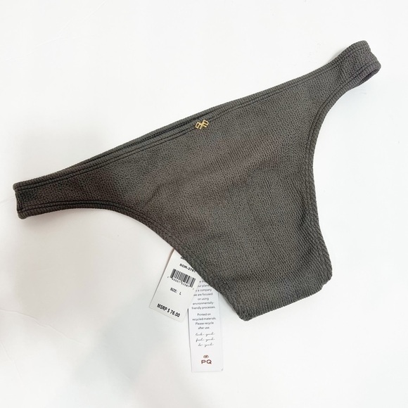PILYQ BARCELONE SAND REEF TEENY GREY BIKINI BOTTOM ONLY LARGE BRAND NEW - Picture 5 of 8